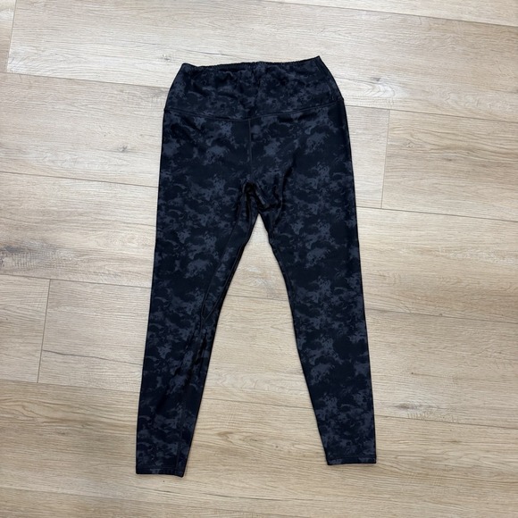 CRZ YOGA Pants - CRZ YOGA Womens L Fleece Lined Leggings Black Cloud Print High Rise Athletic